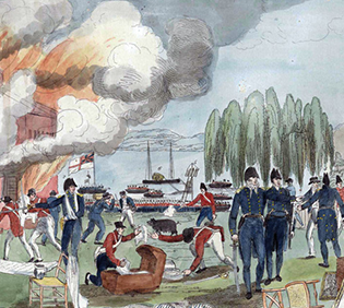 Painting depicting War of 1812